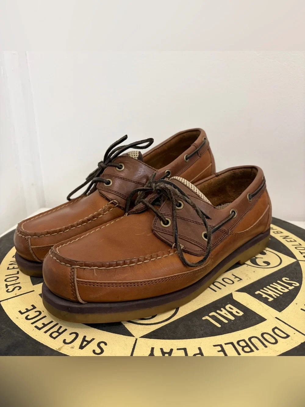 World Wide Sportsman Brown Leather Lace Up Boat Shoe Men’s Size 11 M